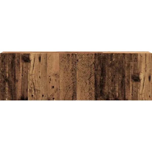 vidaXL Tv-Bänkar>Väggmonterad tv-skåp åldrat trä 100x30x30 cm konstruerat trä