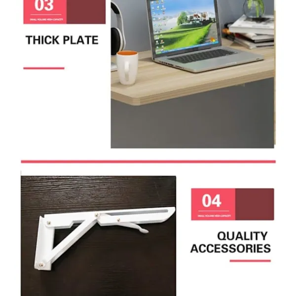 DMstore Småbord>Väggmonterat Fällbart Bord Höstlövsbord, Trä Fällbart Bord, Vägg (Vit)