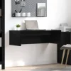 vidaXL Kontorsmöbler>Väggmonterat skrivbord Väggmonterad Svart Ek 100 x 45 x 30 cm