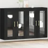 vidaXL Skåp>Väggskåp 2 pcs Svart Ek 69,5 x 34 x 90 cm Konstruerat trä