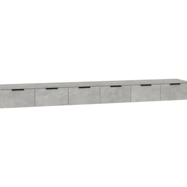 vidaXL Tv-Bänkar>Väggskåp 2 st betonggrå 102x30x20 cm konstruerat trä