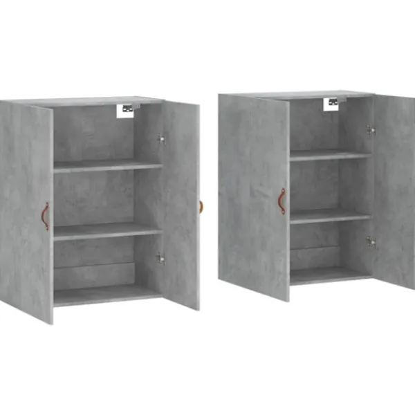 vidaXL Skåp>Väggskåp 2 st betonggrå 69,5x34x90 cm