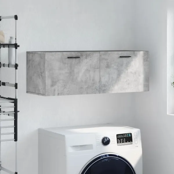 vidaXL Skåp>Väggskåp betonggrå 100x36,5x35 cm konstruerat trä