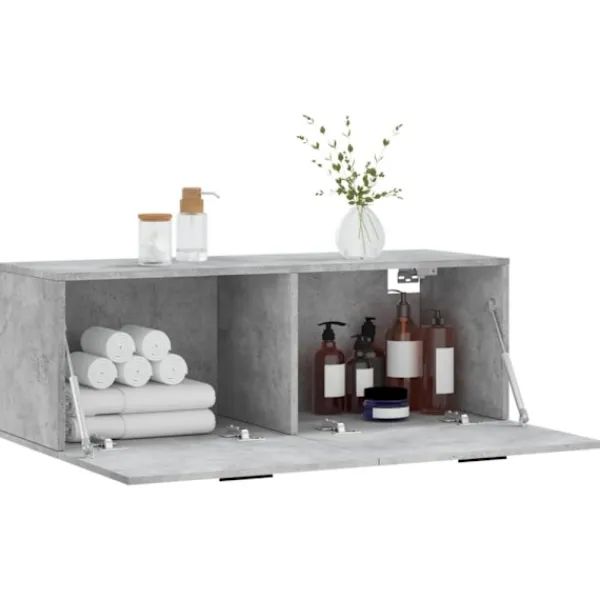 vidaXL Skåp>Väggskåp betonggrå 100x36,5x35 cm konstruerat trä