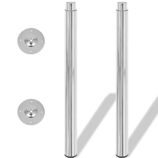vidaXL Matbord>2 Teleskopiska bordsben i 710 mm-1100 mm Silver