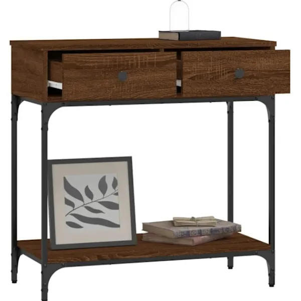 vidaXL Småbord>Avlastningsbord ek 75x34,5x75 cm konstruerat trä