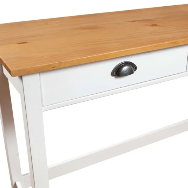 vidaXL Kontorsmöbler>Avlastningsbord Hill med 2 lådor 110x45x74 cm massiv furu