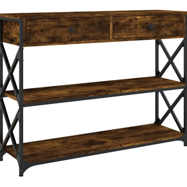 vidaXL Småbord>Avlastningsbord rökfärgad ek 100x28x75 cm konstruerat trä