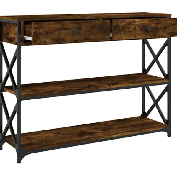 vidaXL Småbord>Avlastningsbord rökfärgad ek 100x28x75 cm konstruerat trä