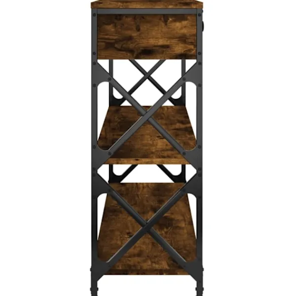vidaXL Småbord>Avlastningsbord rökfärgad ek 100x28x75 cm konstruerat trä