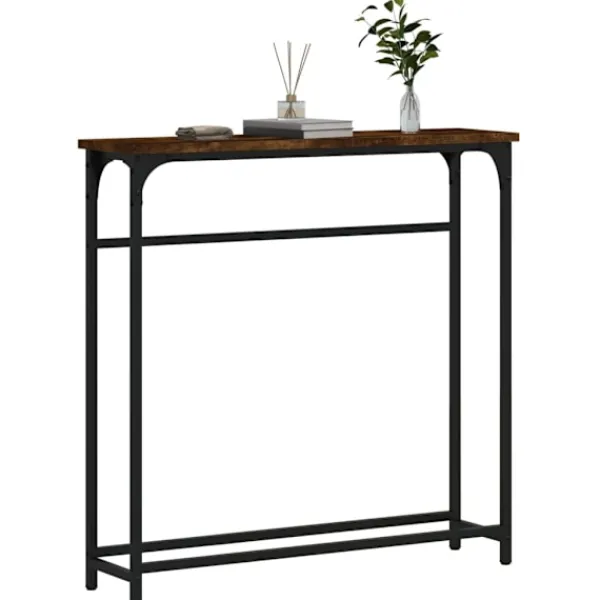 vidaXL Småbord>Avlastningsbord rökfärgad ek 75x19,5x75 cm konstruerat trä