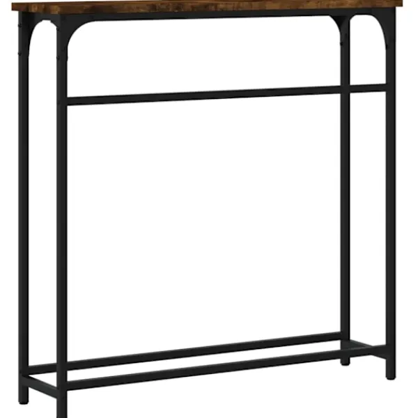 vidaXL Småbord>Avlastningsbord rökfärgad ek 75x19,5x75 cm konstruerat trä
