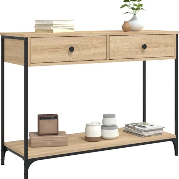 vidaXL Småbord>Avlastningsbord sonoma-ek 100x34,5x75 cm konstruerat trä