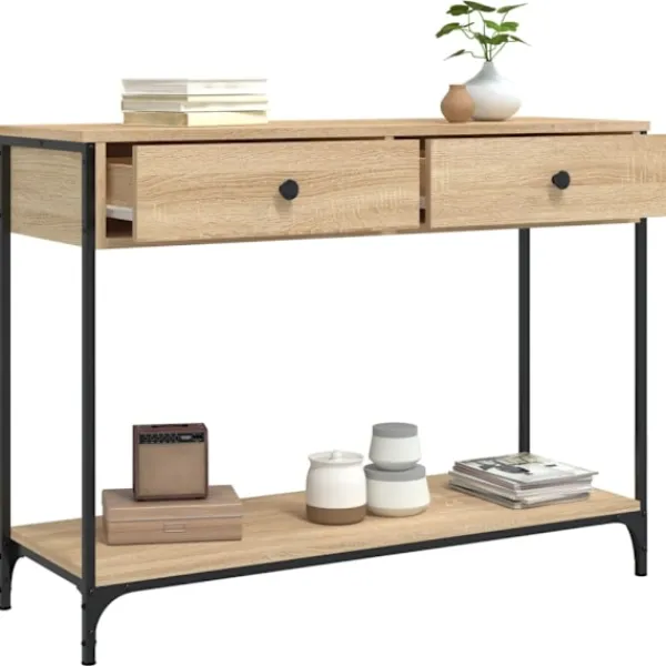vidaXL Småbord>Avlastningsbord sonoma-ek 100x34,5x75 cm konstruerat trä