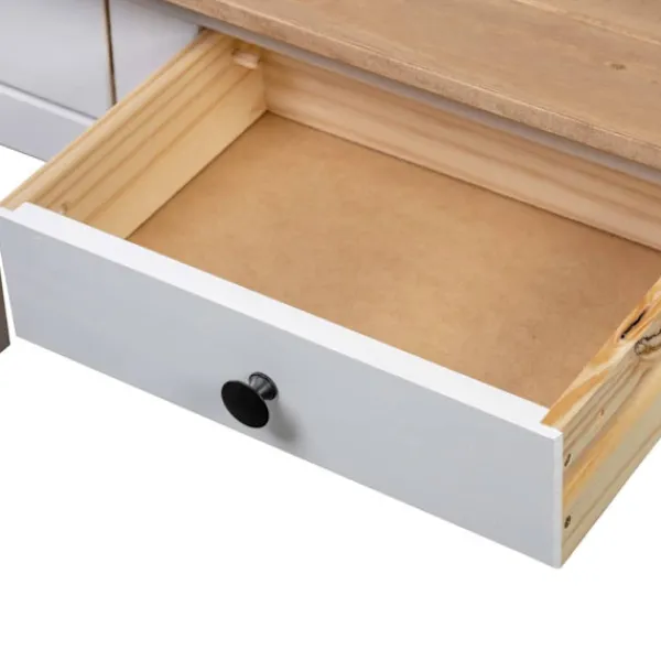 vidaXL Småbord>Avlastningsbord 110x40x72 cm massiv furu panama