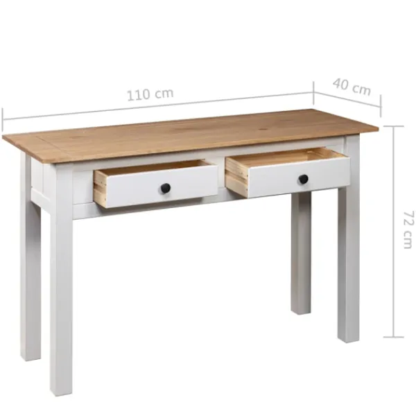 vidaXL Småbord>Avlastningsbord 110x40x72 cm massiv furu panama