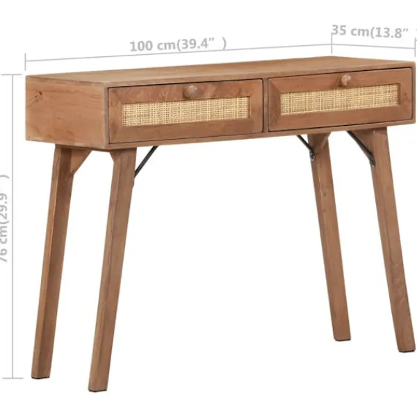 vidaXL Småbord>Avlastningsbord 100x35x76 cm massivt mangoträ