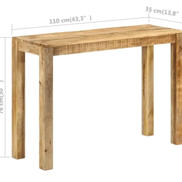 vidaXL Småbord>Avlastningsbord 110x35x76 cm grovt mangoträ