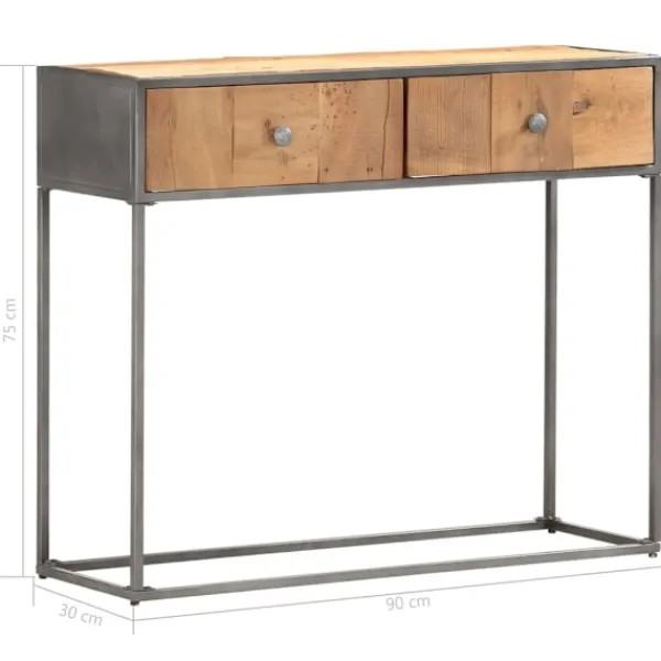 vidaXL Småbord>Avlastningsbord 90x30x75 cm massivt återvunnet trä