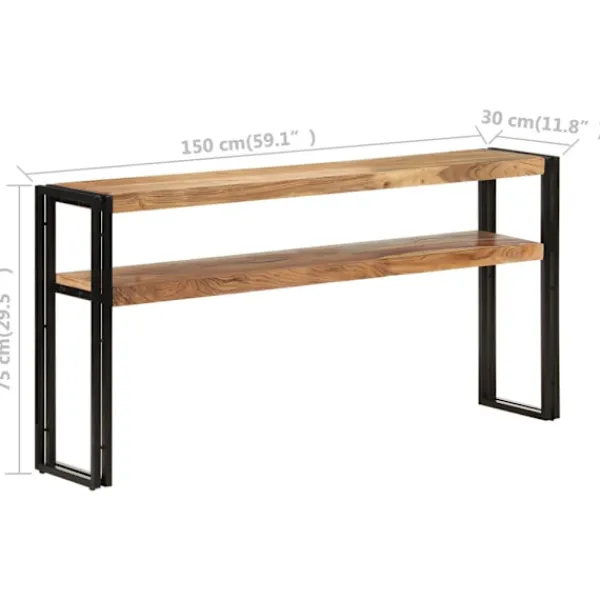 vidaXL Småbord>Avlastningsbord 150x30x75 cm massivt akaciaträ