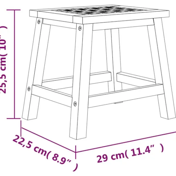 vidaXL Pallar>Badrumspall 29x22,5x25,5 cm massivt valnötsträ