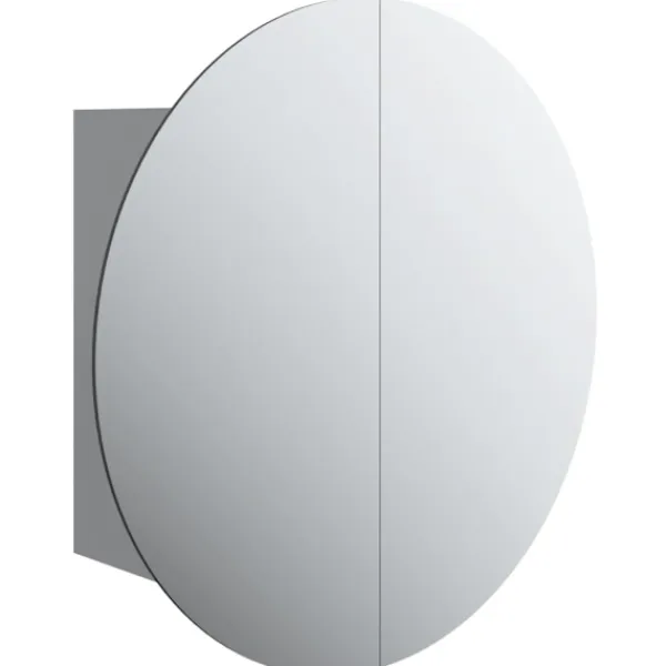 vidaXL Skåp>Badrumsskåp med rund spegel och LED 40x40x17,5 cm