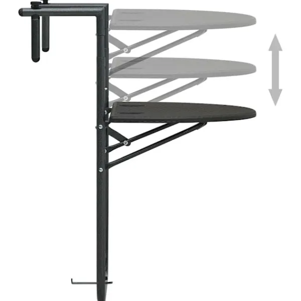 vidaXL Balkongmöbler>Balkongbord 60x64x83,5 cm plast konstrotting