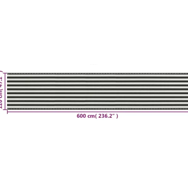 vidaXL Balkongmöbler>Balkongskärm HDPE 120x600 cm och vit