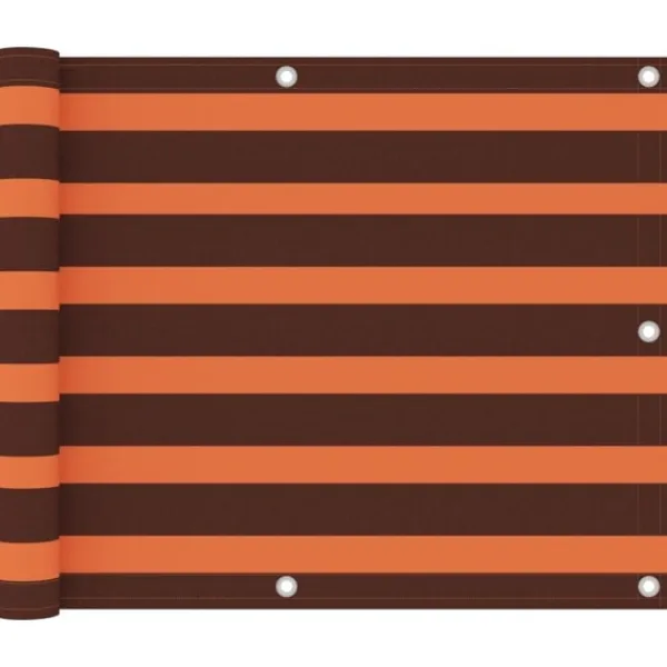 vidaXL Balkongmöbler>Balkongskärm orange och brun 75x600 cm oxfordtyg