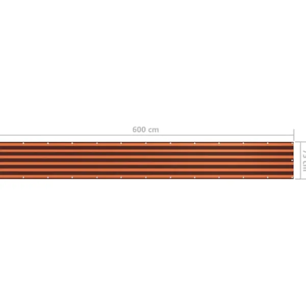 vidaXL Balkongmöbler>Balkongskärm orange och brun 75x600 cm oxfordtyg