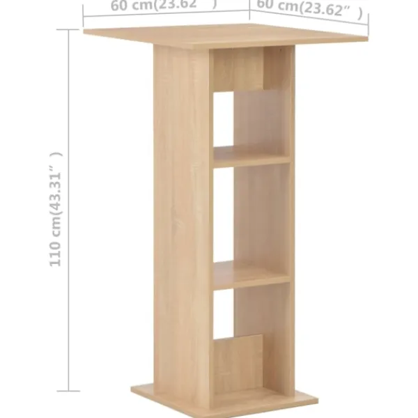 vidaXL Matbord>Barbord ek 60x60x110 cm