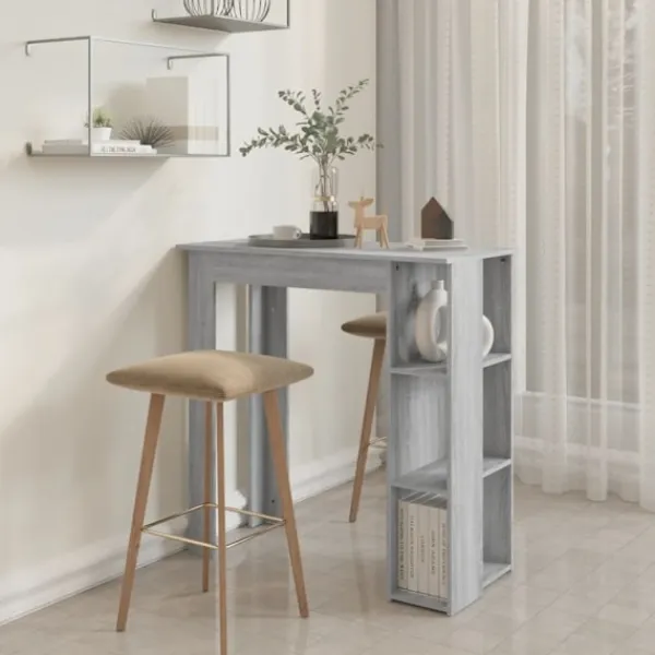 vidaXL Matbord>Barbord med hylla 102x50x103,5 cm konstruerat trä