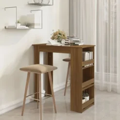 vidaXL Matgrupper>Barbord med hyllor ek 102x50x103,5 cm konstruerat trä