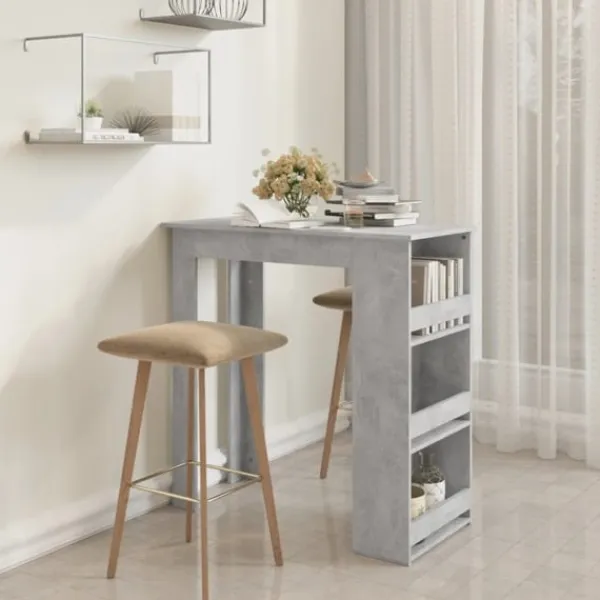 vidaXL Köksö>Barbord med hyllor betong 102x50x103,5 cm konstruerat trä