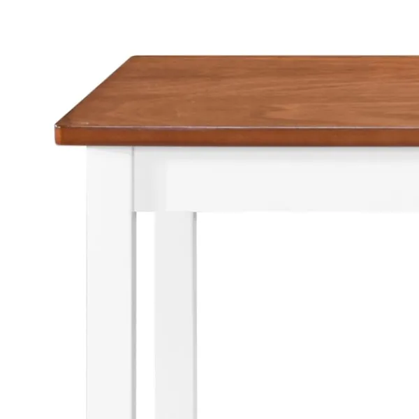 vidaXL Matgrupper>Barbord och stolar set 3 delar massivt trä brun och vit