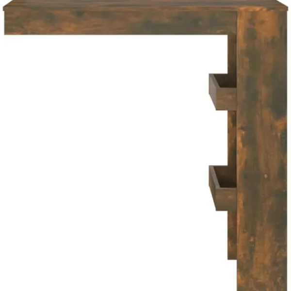 vidaXL Matbord>Barbord väggmonterat rökfärgad 102x45x103,5 cm konstruerat trä