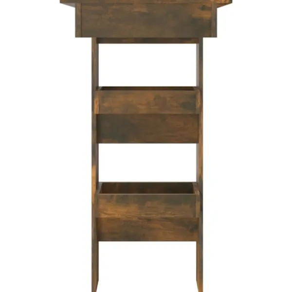 vidaXL Matbord>Barbord väggmonterat rökfärgad 102x45x103,5 cm konstruerat trä