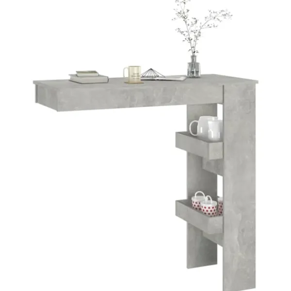 vidaXL Balkongmöbler>Barbord väggmonterat betong 102x45x103,5 cm konstruerat trä