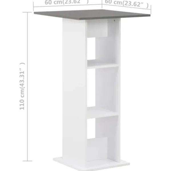 vidaXL Matbord>Barbord och antracit 60x60x110 cm