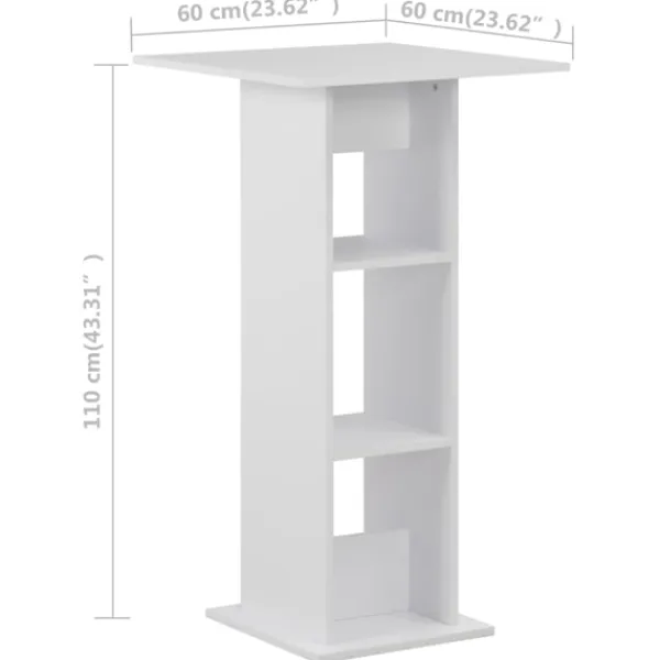 vidaXL Matbord>Barbord 60x60x110 cm