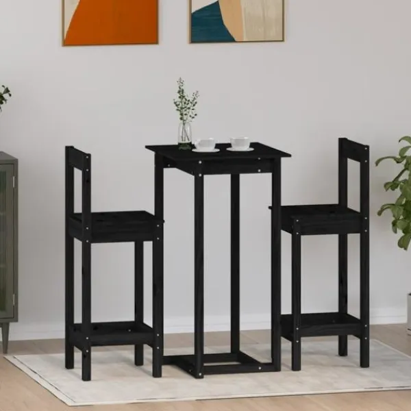 vidaXL Matgrupper>Barmöbler 3 delar massiv furu
