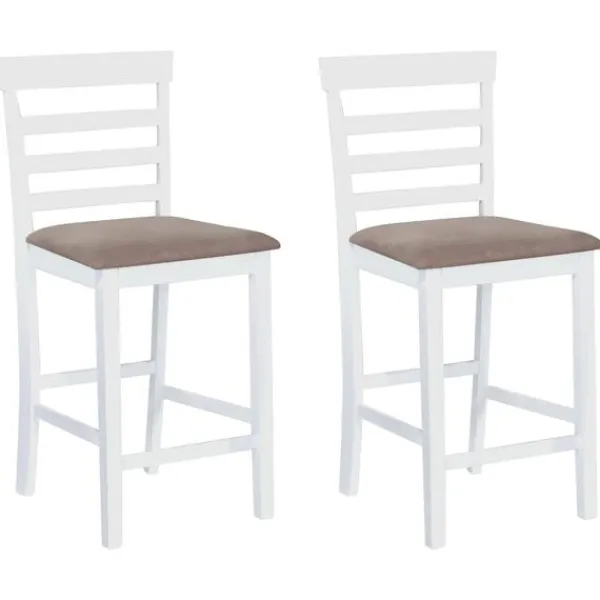 vidaXL Stolar>Barstol i trä och beige 2 st