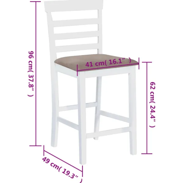 vidaXL Stolar>Barstol i trä och beige 2 st