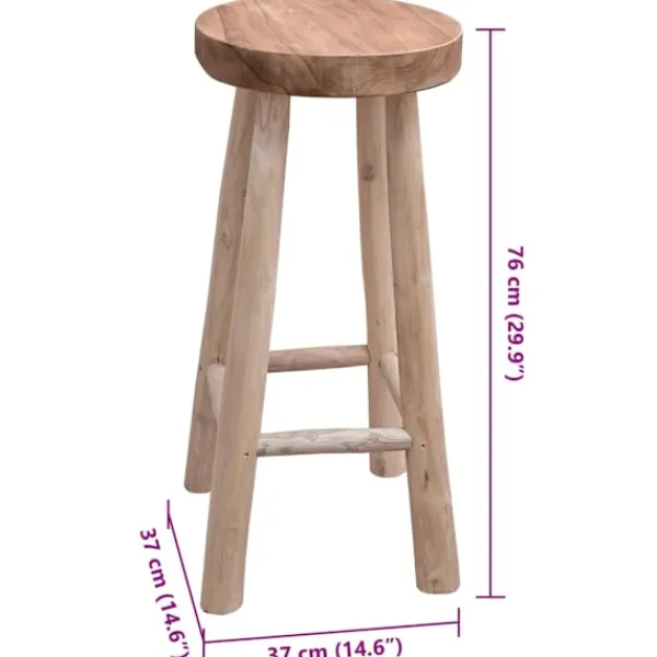 vidaXL Stolar>Barstol teak