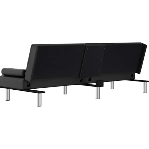 vidaXL Soffor>Bäddsoffa med mugghållare konstläder