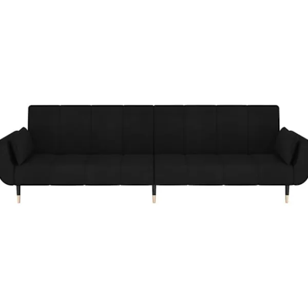 vidaXL Soffor>Bäddsoffa 2-sits med två kuddar sammet