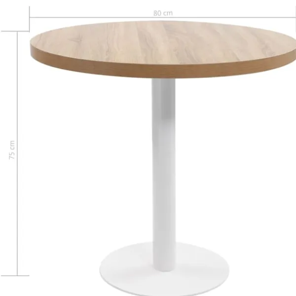 vidaXL Småbord>Bistrobord ljus 80 cm MDF