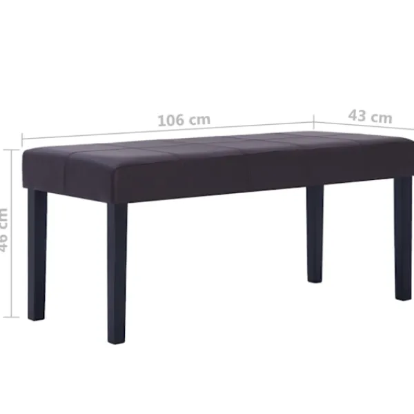 vidaXL Balkongmöbler>Bänk 106 cm konstläder
