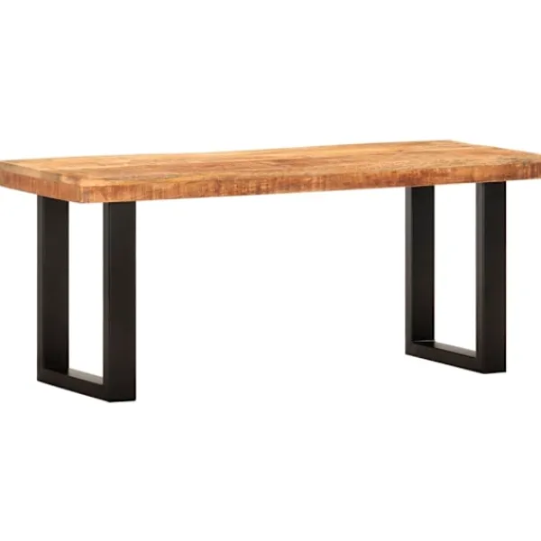 vidaXL Balkongmöbler>Bänk 110 cm massivt grovt mangoträ och stål