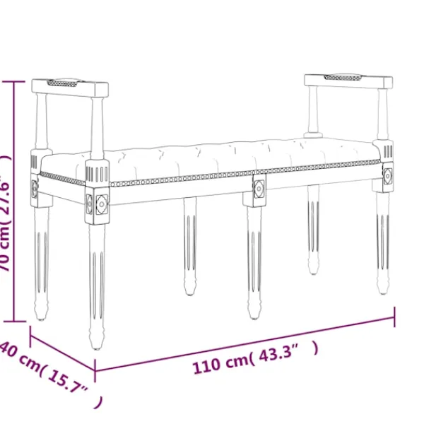 vidaXL Balkongmöbler>Bänk 110x40x70 cm sammet